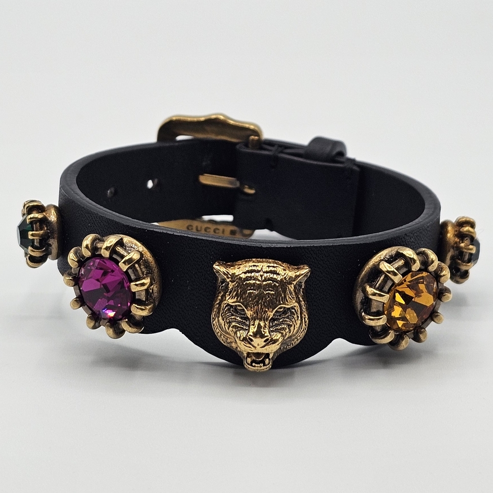 GUCCI Multicolored Gem Tiger Bracelet Leather - Picture 2 of 7